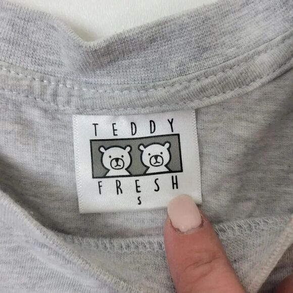 Teddy Fresh T-Shirt 🔥Flame Long Sleeve Men's Grey Size Small - Picture 10 of 11